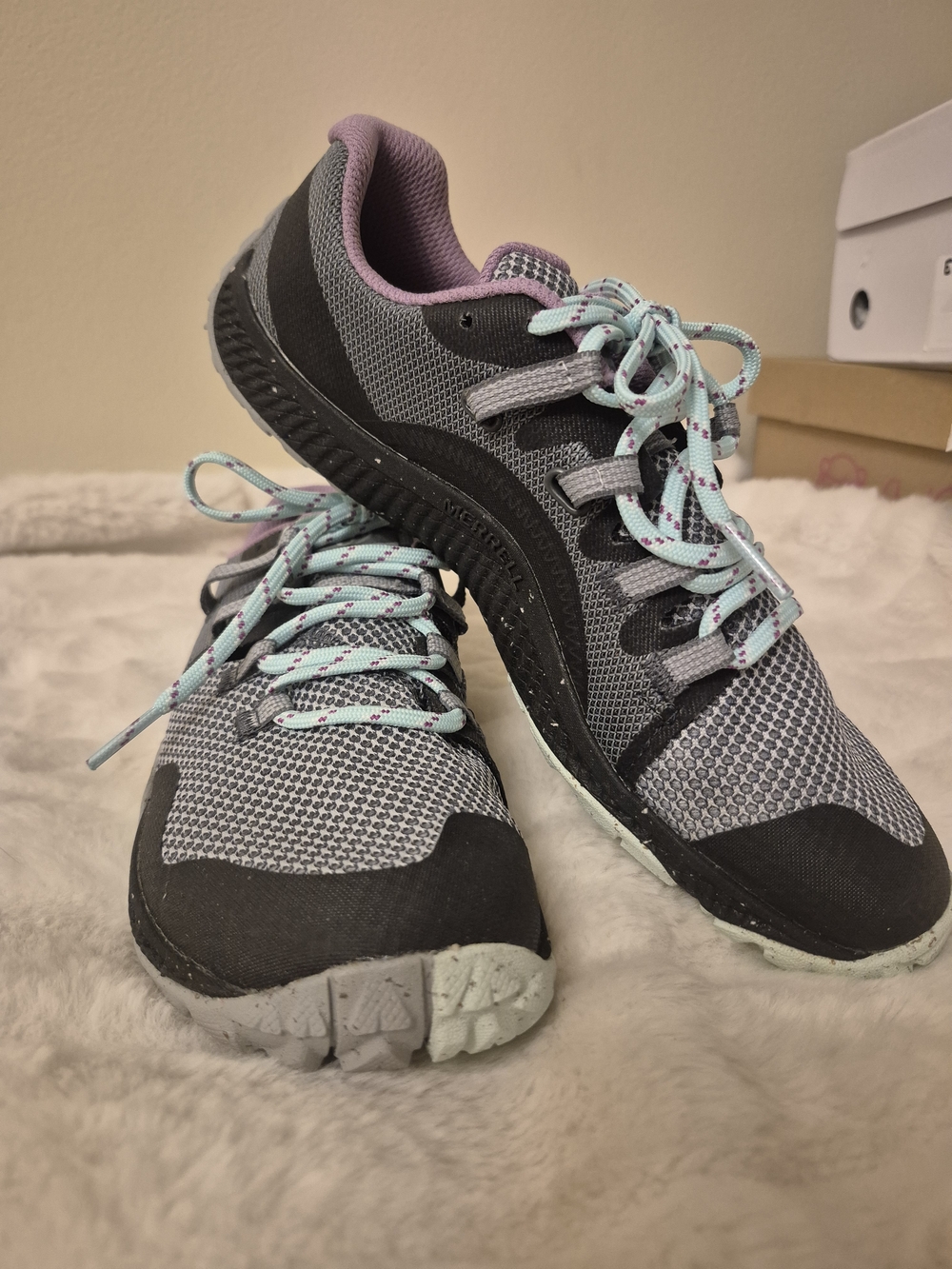 Merrell Barefoot Women's Gray Athletic Shoes Vibram Outsoles Mint & Lavender 7.5
